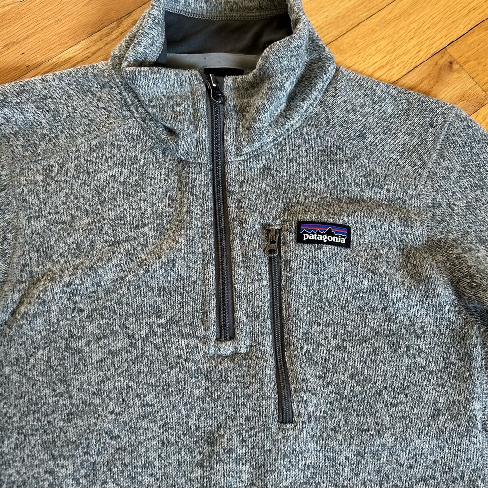 Patagonia kids Better Sweater Quarter Zip Pullover Sweater Heathered Gray XL - Picture 2 of 11